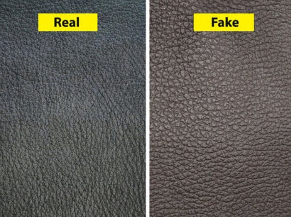 real vs fake leather comparison