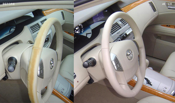 Leather steering wheel repair