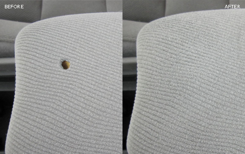 We fix holes in car seats