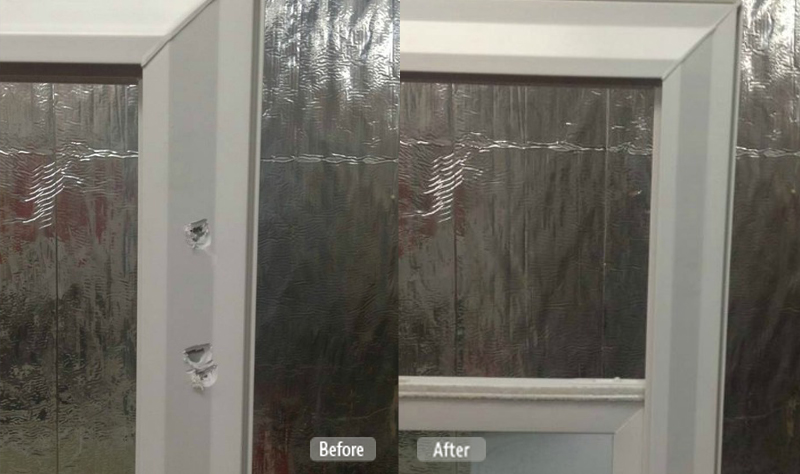 Hole in PVC Window Casing Repair